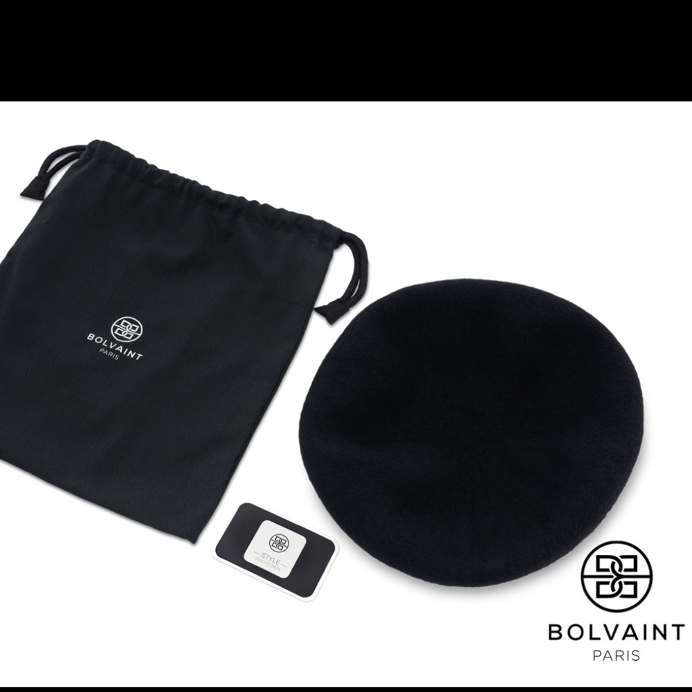 Bolvaint Fleur Beret- Black Leather